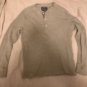 Bonobos Light Grey Large Slim Henley Long Sleeve